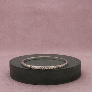 taxco mexico sterling silver vintage scroll stack bangle bracelet size 6.5in